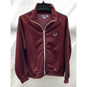 Fred Perry Made in Portugal Maroon/Navy Blue Track Jacket Medium